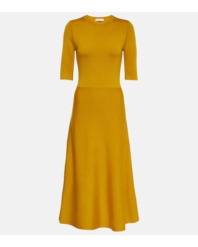 Gabriela Hearst Seymore Wool, Cashmere, And Silk Dress - Yellow
