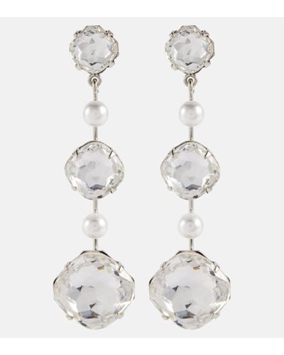 Jennifer Behr Damira Faux Pearl Embellished Earrings - White