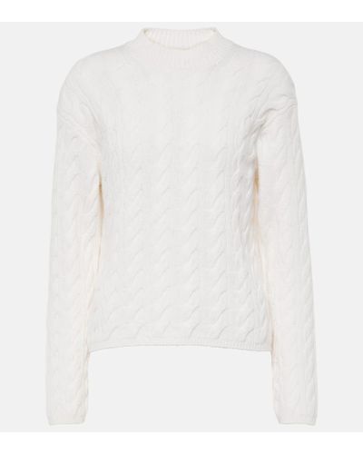 Vince Cable-knit Wool-blend Sweater - White