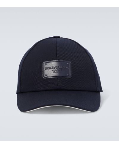 Dolce & Gabbana Logo Cotton Baseball Cap - Blue