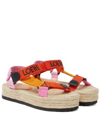 Loewe Paula's Ibiza Logo Espadrille Sandals - Multicolour