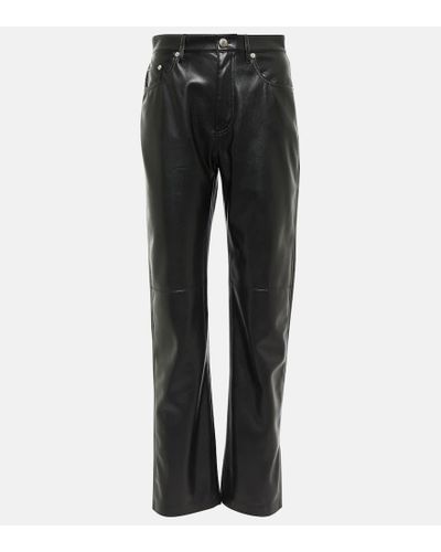 Nanushka Vinni Faux Leather Straight Pants - Black
