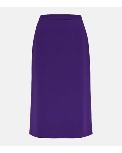 Dries Van Noten Crepe Midi Skirt - Purple