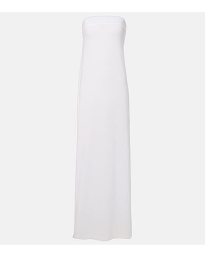 Norma Kamali Strapless Jersey Gown - White