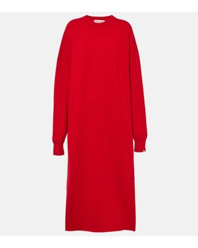 Extreme Cashmere Vestido midi Weird de mezcla de cachemir - Rojo