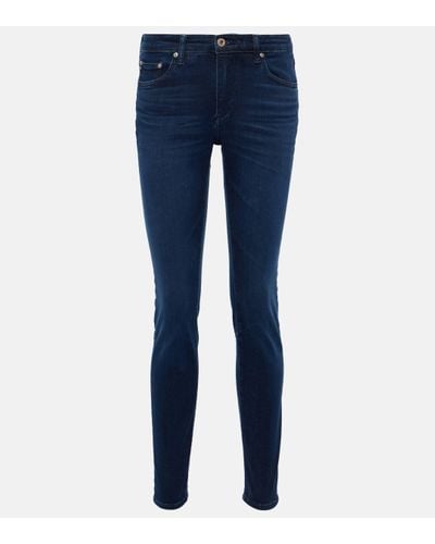 AG Jeans Prima High-rise Skinny Jeans - Blue