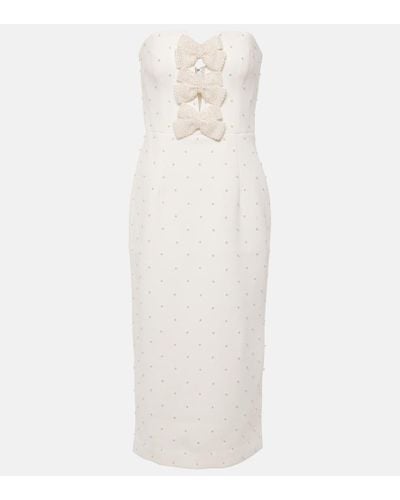 Rebecca Vallance Bridal Ophelia Crepe Midi Dress - White