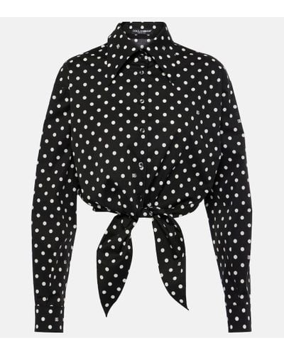 Dolce & Gabbana Cropped-Bluse aus einem Baumwollgemisch - Schwarz
