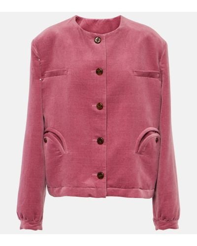 Blazé Milano Chaqueta Gliss de terciopelo de algodon y lino - Rosa