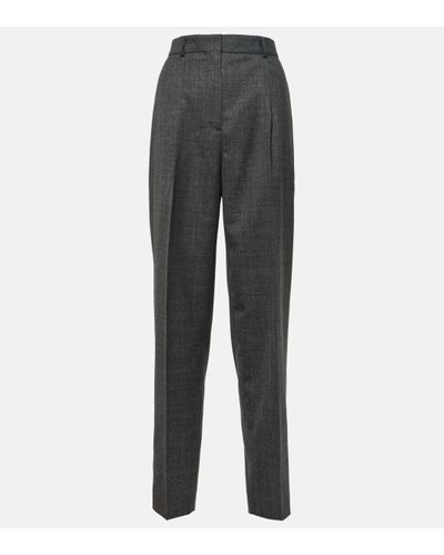 Totême Pleated Wool-blend Trousers - Grey