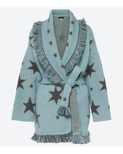 Alanui Cardigan Stargazing en alpaga melange - Bleu