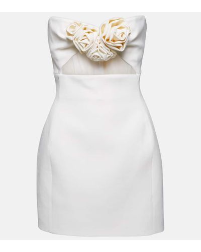 Magda Butrym Floral-applique Wool Minidress - White