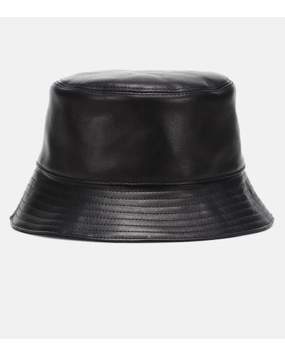 Loewe Cappello da pescatore in pelle - Nero