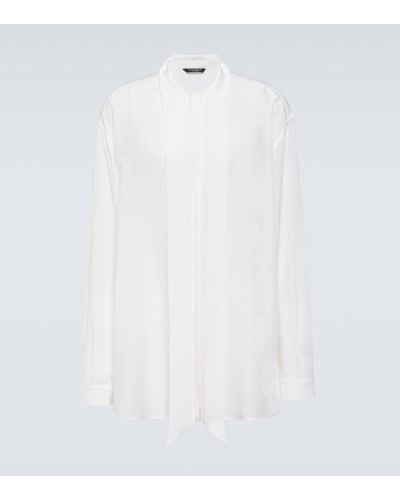 Dolce & Gabbana Silk Crepe De Chine Shirt - White