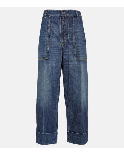 Bottega Veneta Jeans a gamba larga e vita alta - Blu