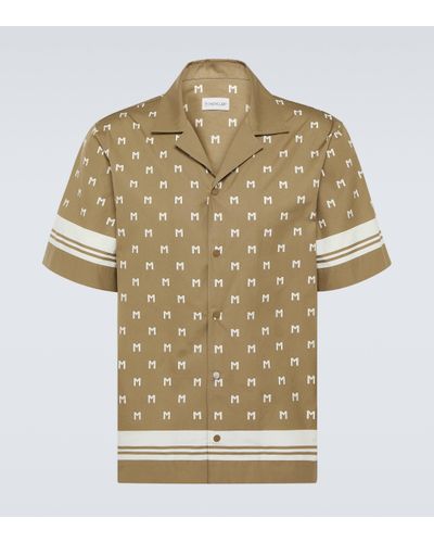 Moncler Monogram Cotton Bowling Shirt - Natural