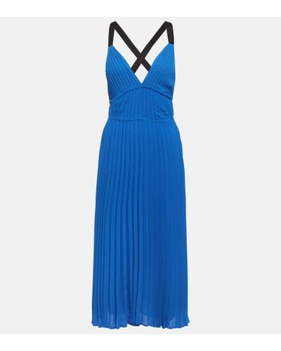 Proenza Schouler White Label vestido largo Broomstick plisado - Azul