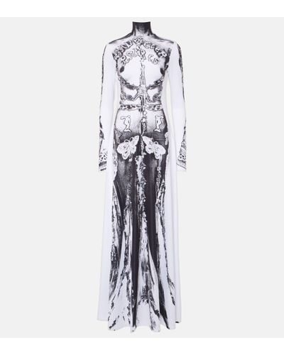 Jean Paul Gaultier Robe longue 'gaultier paris' blanc et noir - très gaultier