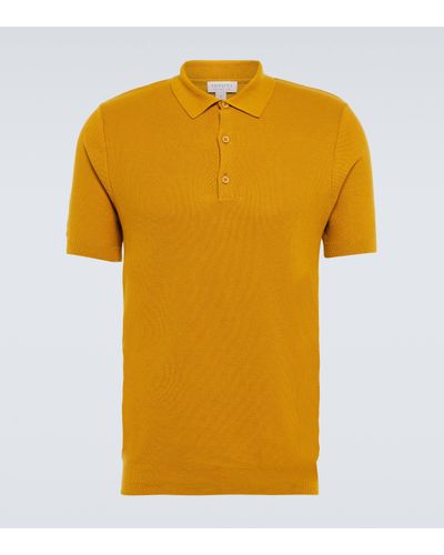 Sunspel Cotton Pique Polo Shirt - Yellow