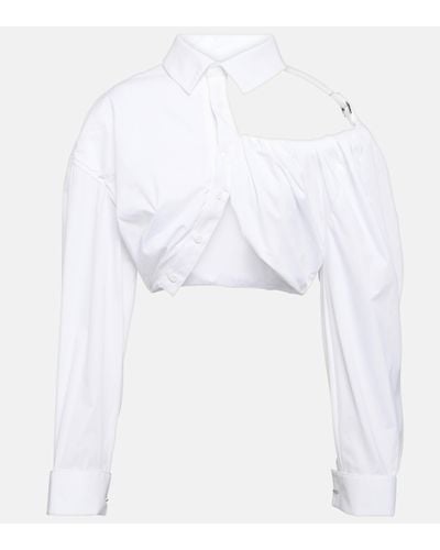 Jacquemus La Chemise Galliga Cropped Shirt - White