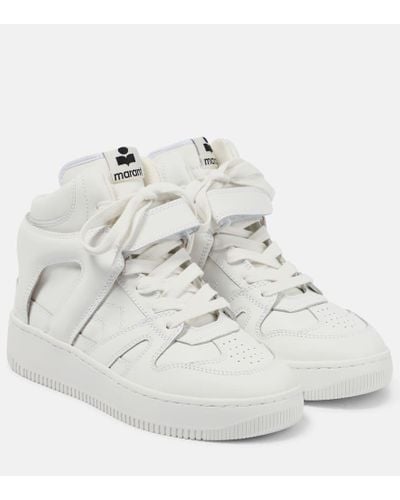 Isabel Marant Brooklee Leather Sneakers - White