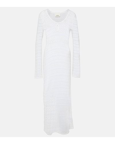 Isabel Marant Robe longue en coton melange - Blanc