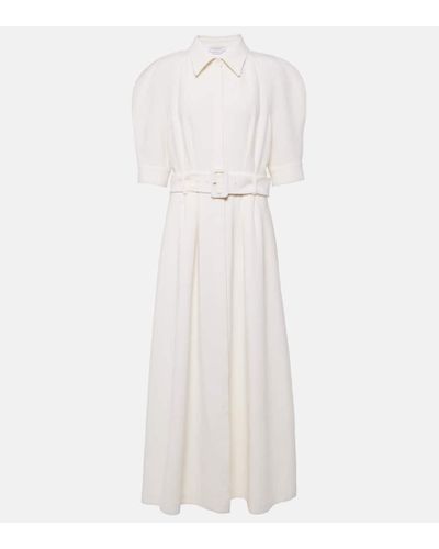 Gabriela Hearst Vestido camisero Angus de lana virgen - Blanco