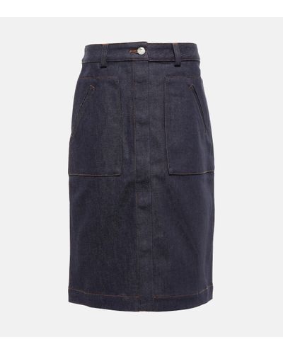 A.P.C. Antia Denim Midi Skirt - Blue