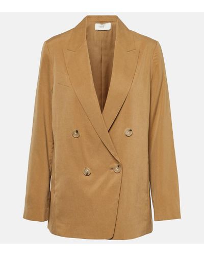 Vince Double-breasted Blazer - Natural