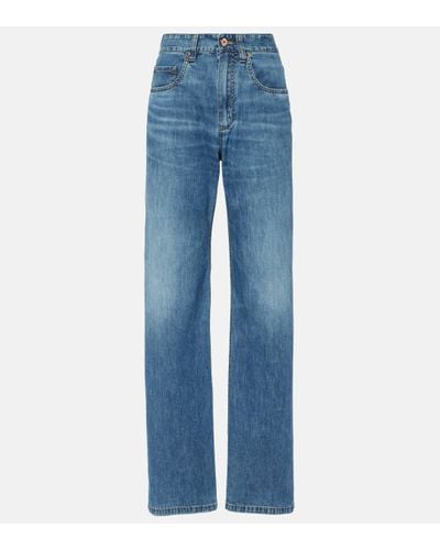 Brunello Cucinelli High-rise Straight Jeans - Blue