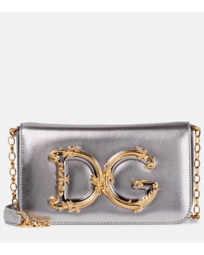 Dolce & Gabbana Dg Girls Leather Shoulder Bag - Gray