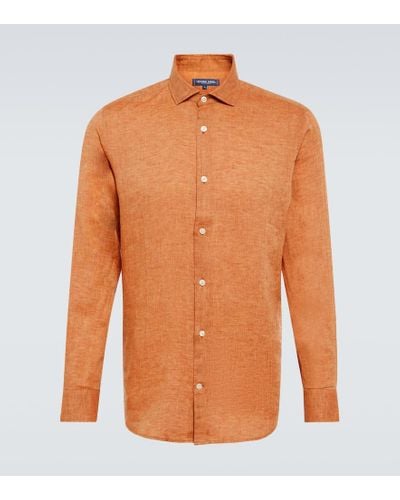 Frescobol Carioca Antonio Linen Shirt - Orange