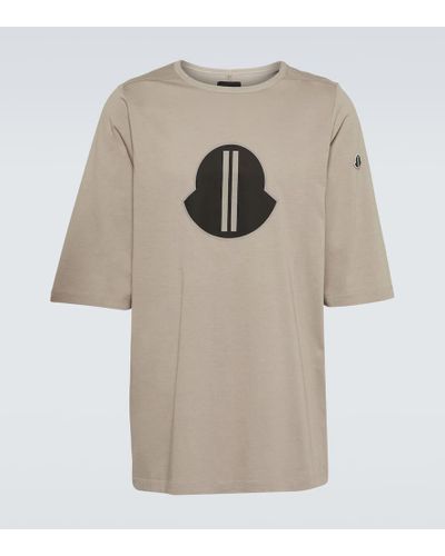 Moncler Genius X Rick Owens Logo Cotton Jersey T-shirt - Natural