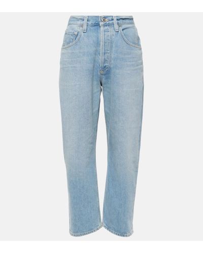 Citizens of Humanity Mid-Rise Straight Jeans Dahlia - Blau