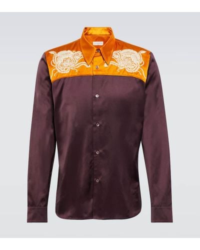 Dries Van Noten Embroidered Shirt - Purple