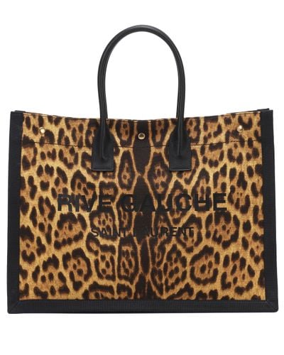 Saint Laurent Shopper mit Leoparden-Muster - Braun