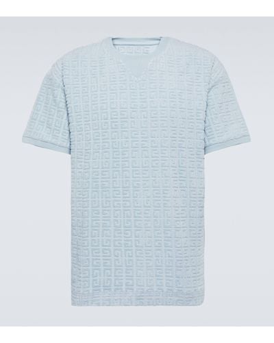 Givenchy 4g Cotton-blend Terry Jacquard T-shirt - Blue