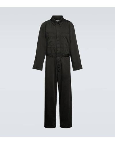 Lemaire Belted Cotton Jumpsuit - Black