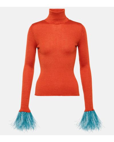 La DoubleJ High Kick Cashmere And Silk Top - Red