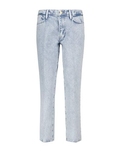 FRAME Le High Straight Cropped Jeans - Blue