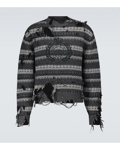 Balenciaga Pullover Destroyed aus einem Wollgemisch - Schwarz
