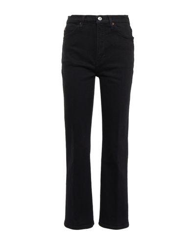 RE/DONE High-Rise Bootcut-Jeans 70s Crop - Schwarz