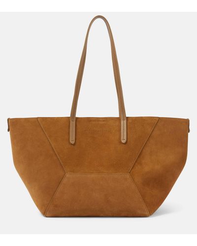 Brunello Cucinelli Large Suede Tote Bag - Brown