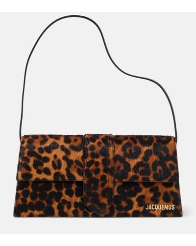 Jacquemus Le Bambino Long Leopard-pattern Leather Shoulder Bag - Brown