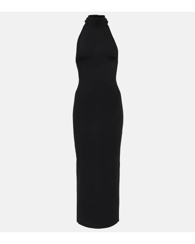 Khaite Suzanne Ribbed-knit Midi Dress - Black