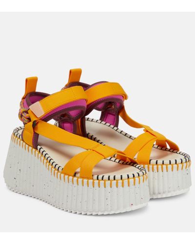 Chloé Nama Flatform Sandals - Multicolor