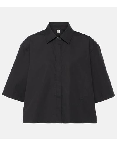 Totême Cropped-Hemd aus Baumwolle - Schwarz