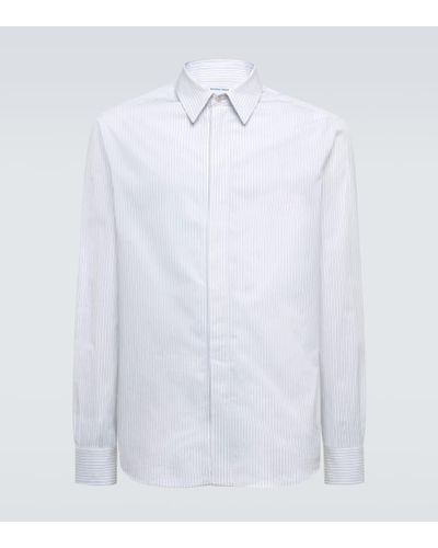 Bottega Veneta Camisa de algodon con raya diplomatica - Blanco