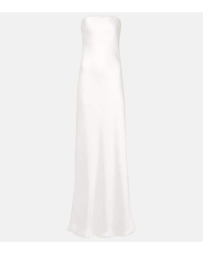 Norma Kamali Crepe Satin Gown - White