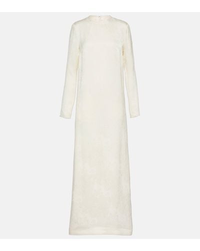 Totême Floral Jacquard Maxi Dress - White